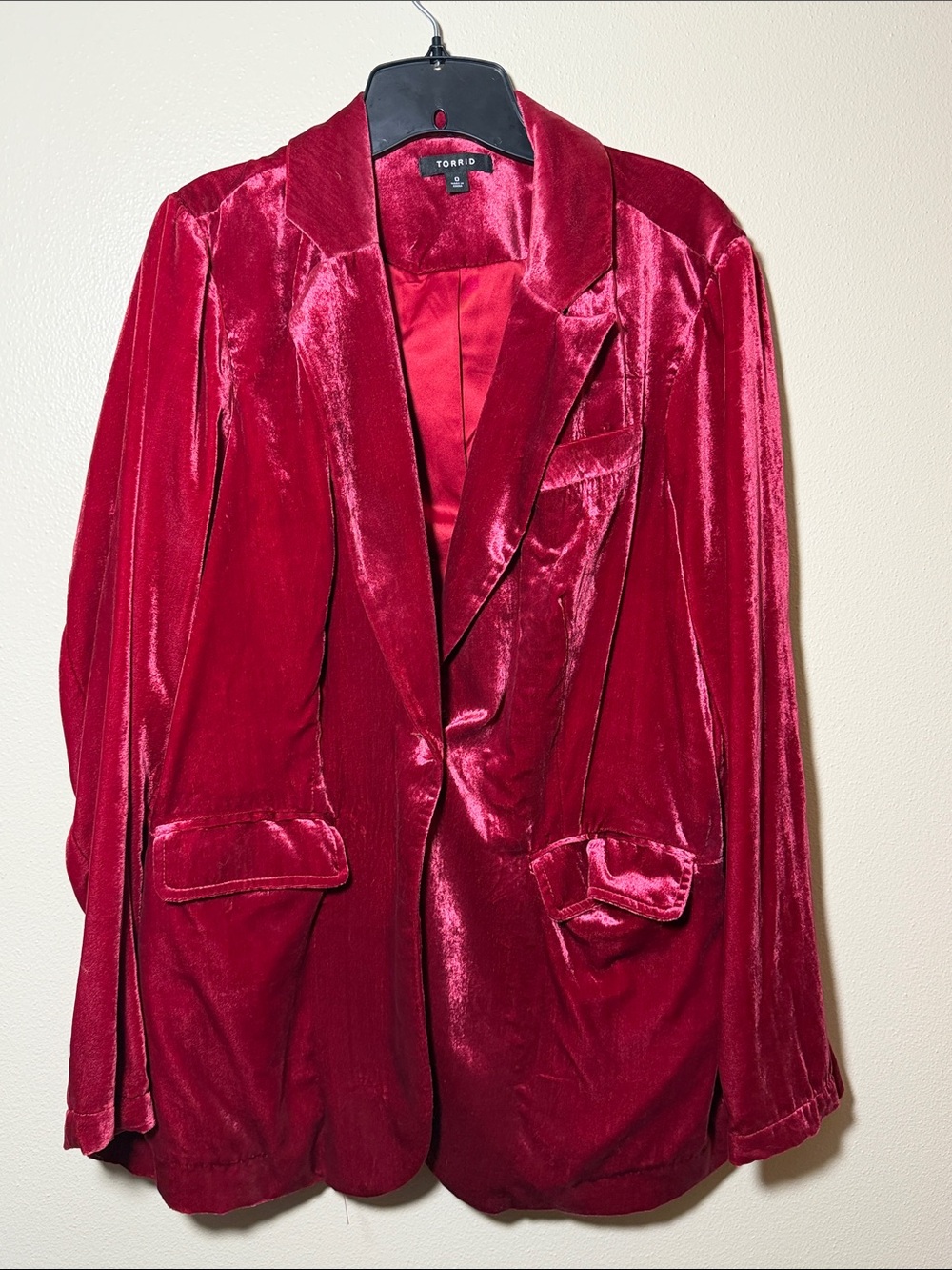torrid Deep Red Velvet Blazer